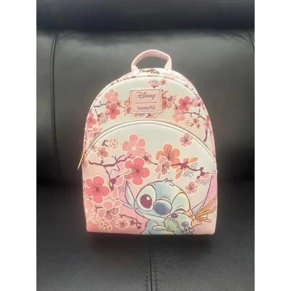 Loungefly Disney Stitch & Scrump Cherry Blossoms Backpack NWT Loungefly Disney Stitch & Scrump Cherry | Mercari main image 4